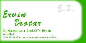 ervin drotar business card